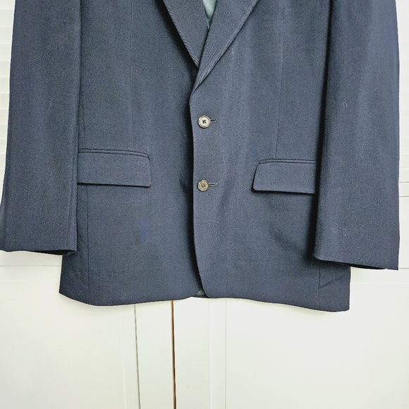 TravelSmith Men's Navy Blue Wool Blend Blazer Size 42L - Picture 2 of 16